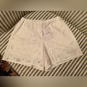 NWT Everlane Women's Ivory Eyelet Pull-on Shorts Size XS Originally $118